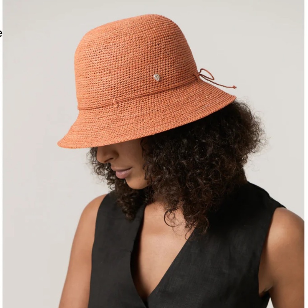 Helen Kaminski Orange Straw Hat - Picture 4 of 4